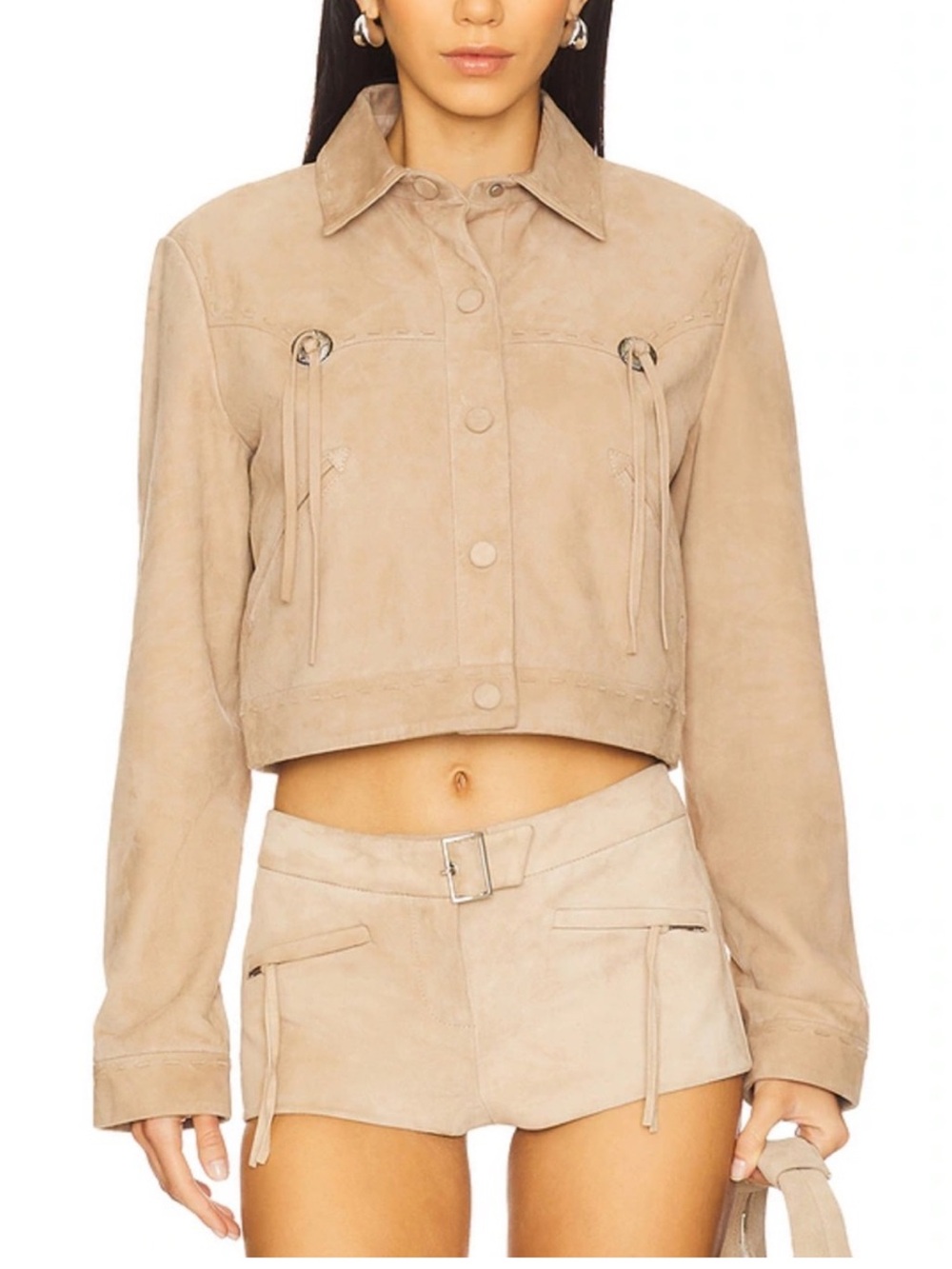 LAMARQUE Luna Cropped Jacket Brown XS